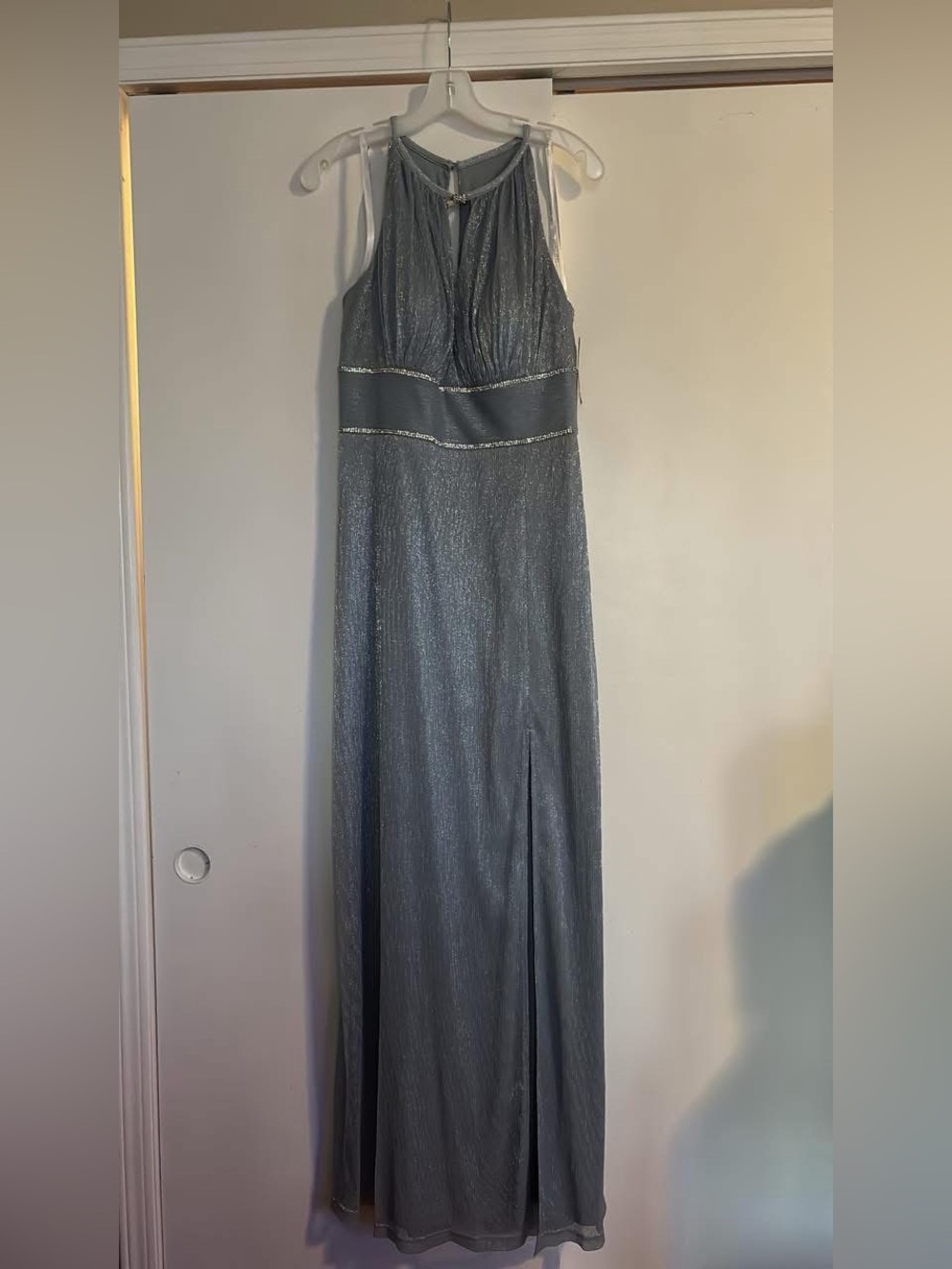 Elegant light blue Strapless Gown